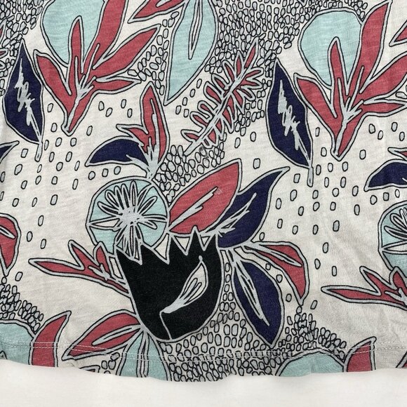 Stateside Size XS Knit Floral Print Blue Pink Long Sleeve Top Pima Cotton FLAWS* - Picture 5 of 13